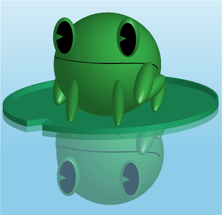 A frog sitting on a lilypad